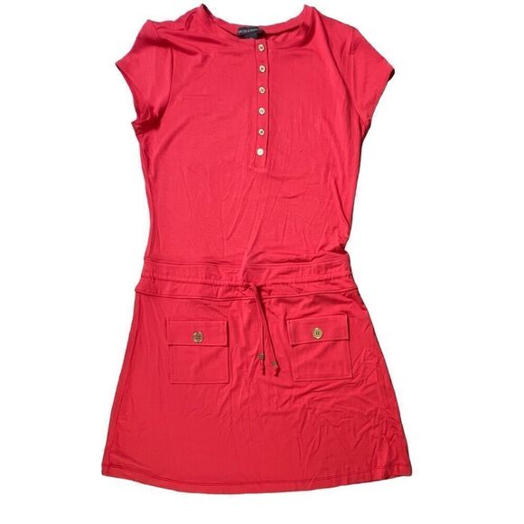 Chelsea & Theodore Simply Red Drop Waist Jersey Knit Dress Medium NWT $98 - Picture 1 of 11